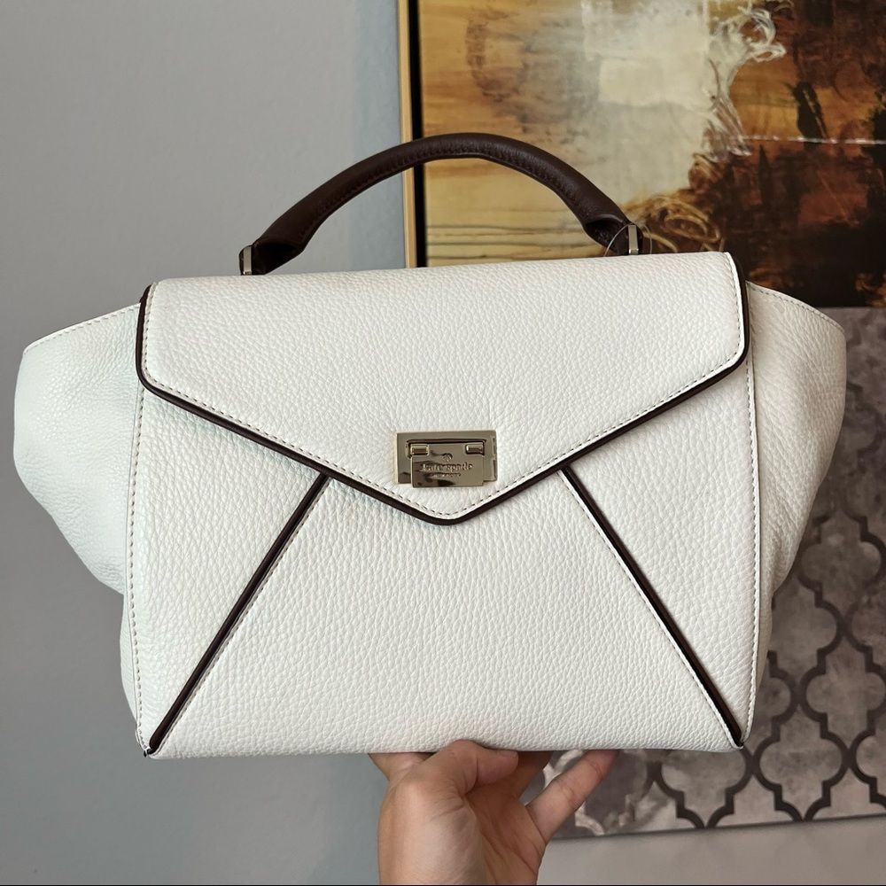 NWT Kate Spade Laurel Wesley Place Satchel convertible handbag ivory white